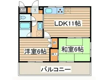 OGAWA VILLAGE(2LDK/3階)の間取り写真