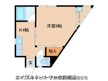 ピュアソウルビル(1DK/3階)の間取り写真