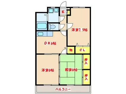 タプローコート(3DK/3階)の間取り写真