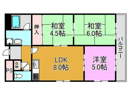 第3大原マンション(3LDK/3階)の間取り写真
