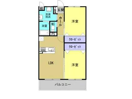 ユーミースマイルI(2LDK/3階)の間取り写真