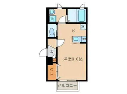 コーポ・アガート(ワンルーム/1階)の間取り写真