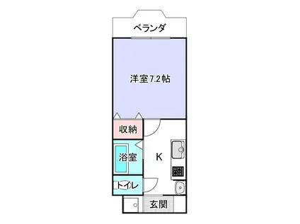 ローズマンションII(1K/1階)の間取り写真