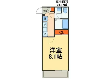 ドエルマクハリ(1K/1階)の間取り写真