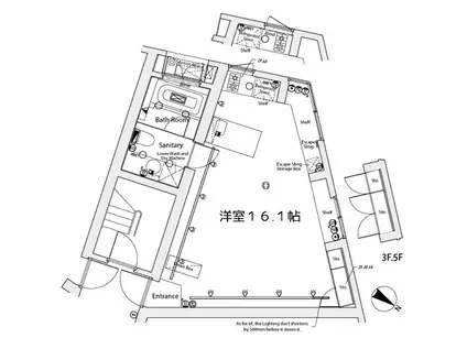 カスタリア恵比寿(ワンルーム/4階)の間取り写真