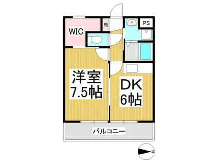 ベルメゾンW1(1DK/3階)の間取り写真