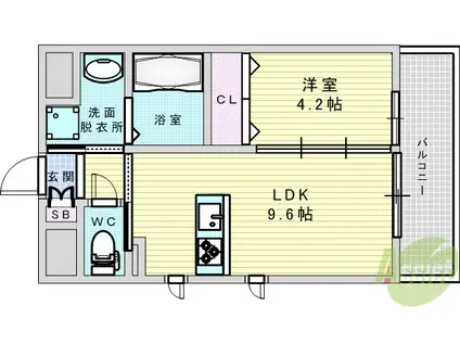 第26関根マンション(1LDK/11階)の間取り写真