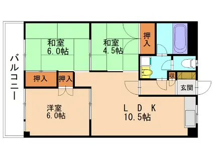 長谷川ビル(3LDK/3階)の間取り写真
