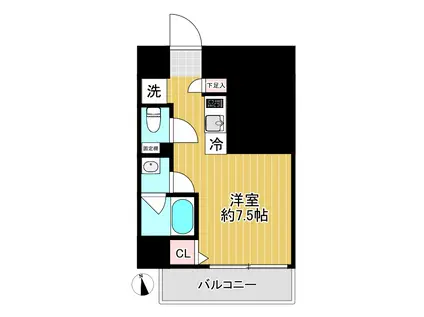 クラリッサ川崎ブルーノ(ワンルーム/6階)の間取り写真