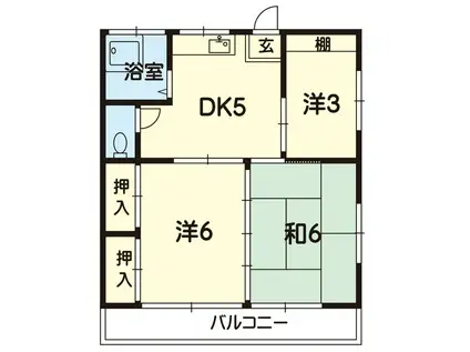 クローバーハイツ(3DK/2階)の間取り写真