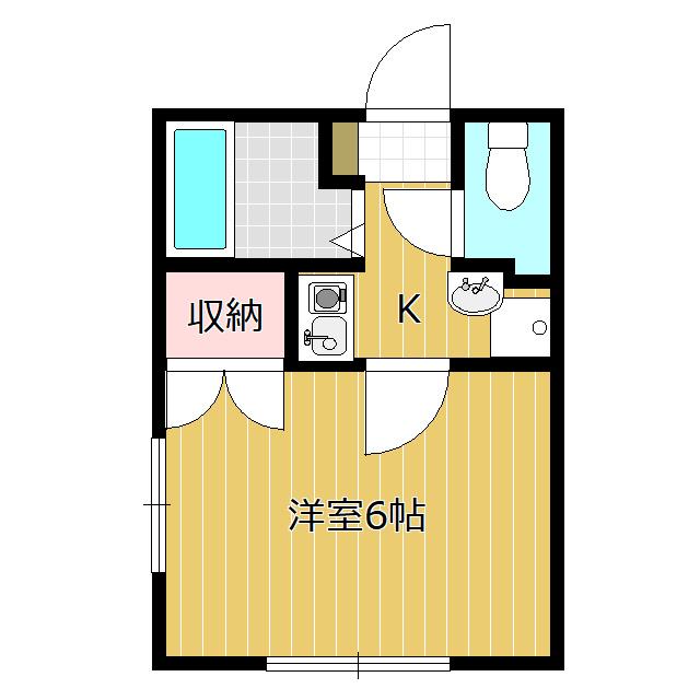 翔光館II(1K/1階)の間取り写真