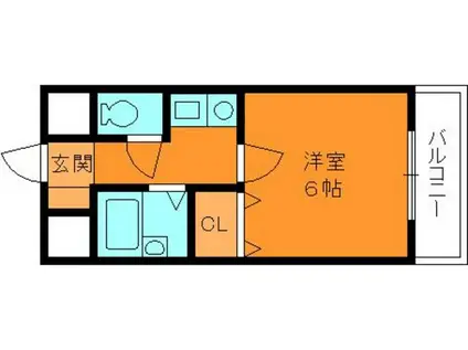ヤマセン3番館(1K/2階)の間取り写真