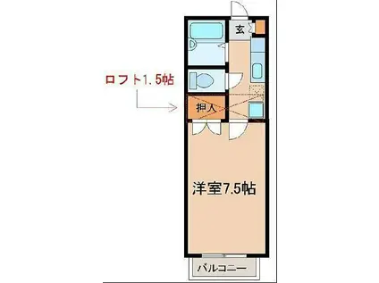 メゾン駅東(1K/1階)の間取り写真