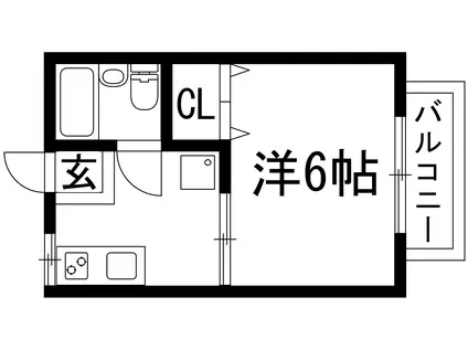 ペニーレイン2(1K/2階)の間取り写真