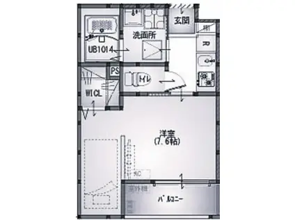 ダイショウハイツ明石(1K/3階)の間取り写真