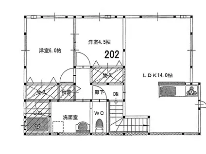 クレールハイツ(2LDK/2階)の間取り写真