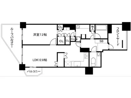 デ・リード北大路駅前(1LDK/2階)の間取り写真