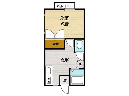 メゾン新川田(1DK/1階)の間取り写真