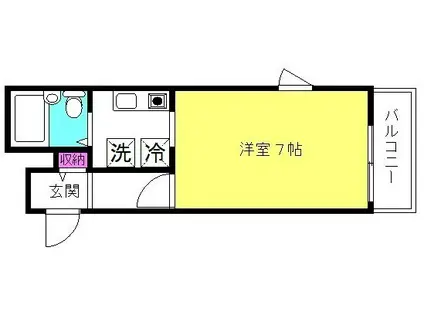 ガーデンヒルズ東加古川(1K/2階)の間取り写真