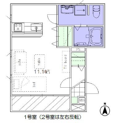 アルーム大和田(1K/2階)の間取り写真