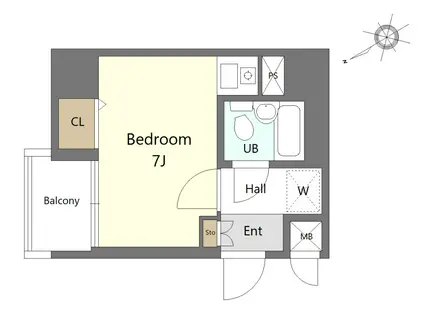 ライオンズマンション新栄第2(ワンルーム/5階)の間取り写真