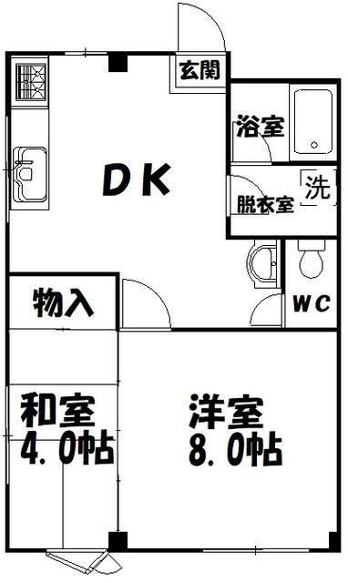 堀内コーポ(2DK/3階)の間取り写真