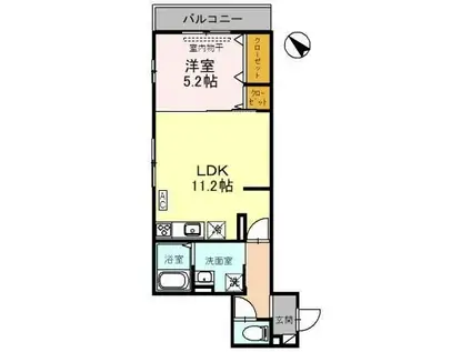 D-RESIDENCE茨木町(1LDK/2階)の間取り写真
