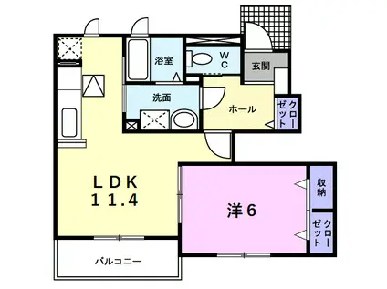 レインボーヒルズII(1LDK/1階)の間取り写真