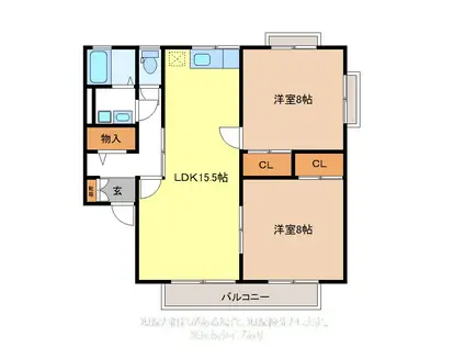 セジュール本堂C棟(2LDK/1階)の間取り写真