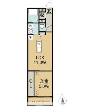 GROWTH DAIOU(1LDK/3階)の間取り写真