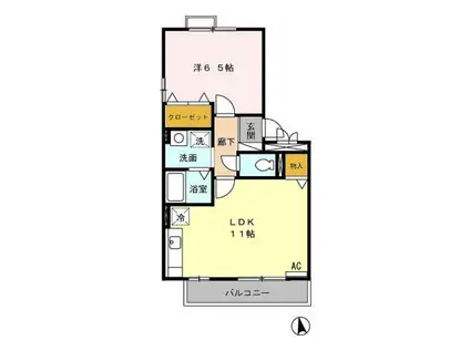 セレッソKT B(1LDK/3階)の間取り写真