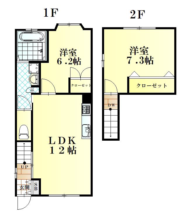 コルヌイエ(2LDK/1階)の間取り写真