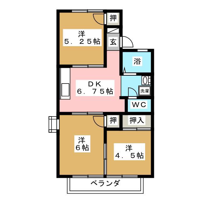 エスポワ清水(3DK/2階)の間取り写真