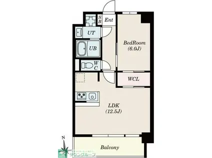 S-RESIDENCE桜本町AWESOME(1LDK/2階)の間取り写真