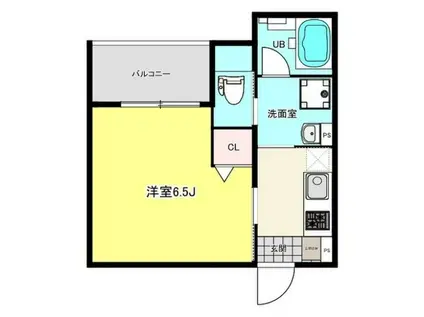 AXIS 明石(1K/3階)の間取り写真