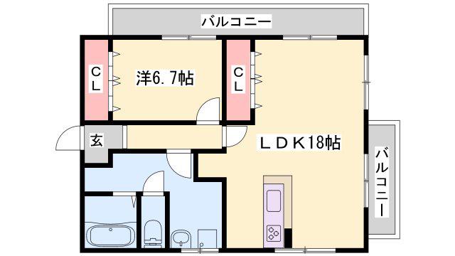 コーポラスエル(1LDK/3階)の間取り写真