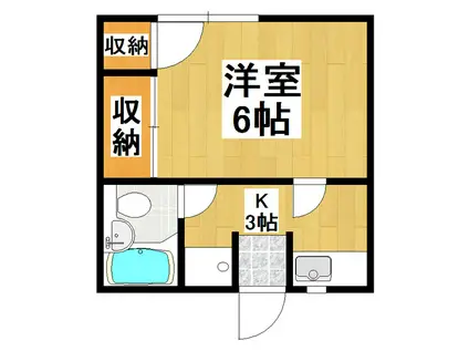 ハイツ新井(1K/2階)の間取り写真