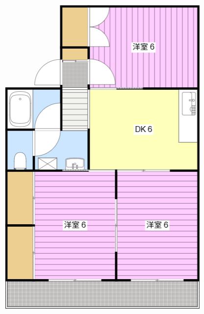 ロリヴィエII(3DK/1階)の間取り写真