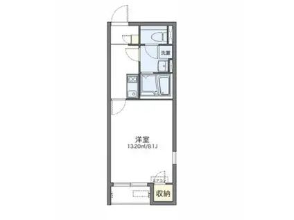 レオネクストシェーンブルン(1K/2階)の間取り写真