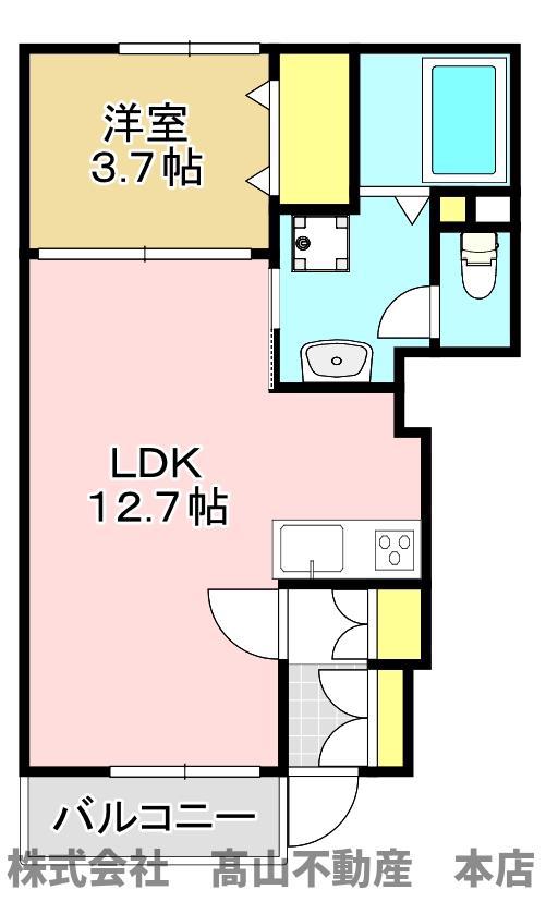 ラフォーレあおいA(1LDK/1階)の間取り写真
