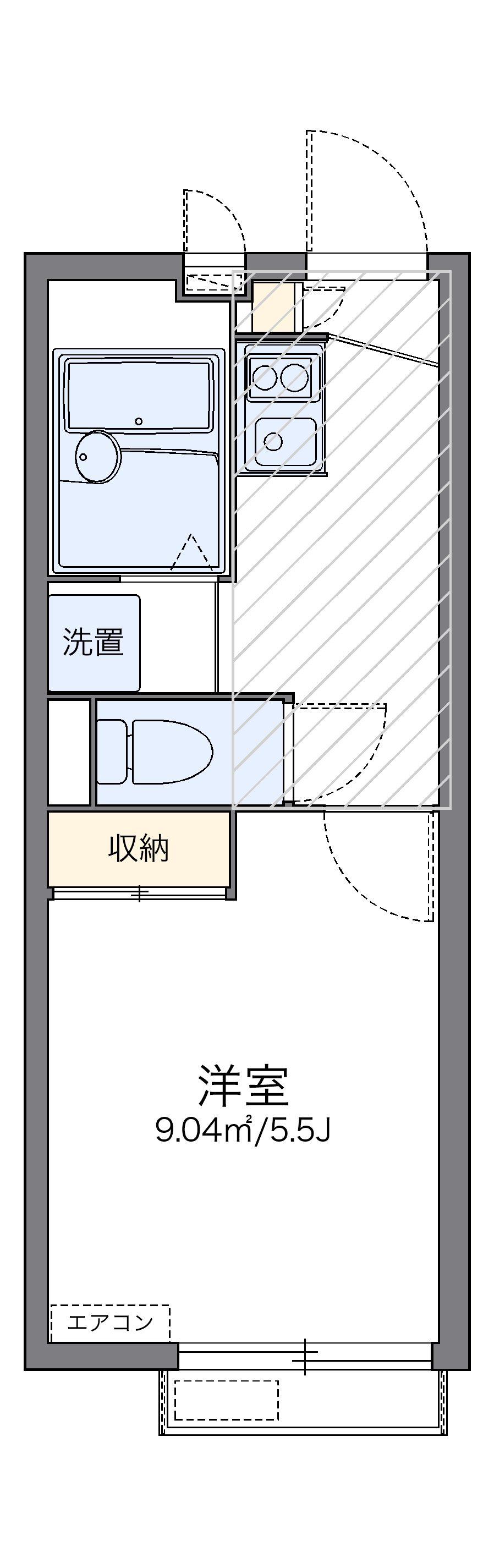 レオパレスアバンティ(1K/2階)の間取り写真
