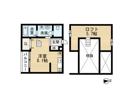 ASTOR PLACE(ワンルーム/1階)の間取り写真