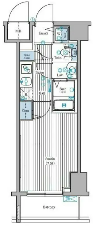 ガーラ・ステーション新宿御苑前 3階階 間取り
