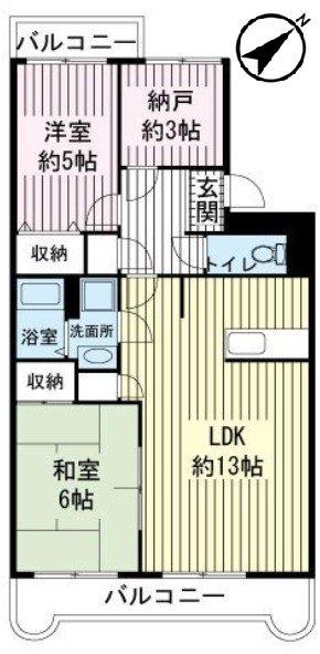 エスポワールSK-B(2SLDK/3階)の間取り写真