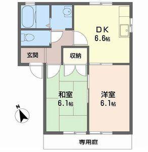 フレグランス竹ヶ端(2DK/1階)の間取り写真
