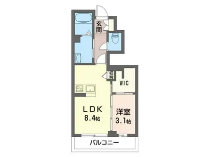 フォレストヴィラ(1LDK/1階)の間取り写真