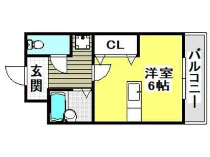 ラポール鳥飼(ワンルーム/3階)の間取り写真