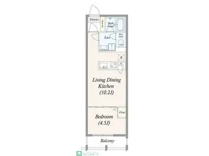 GRAN PASEO三宿(1LDK/4階)の間取り写真