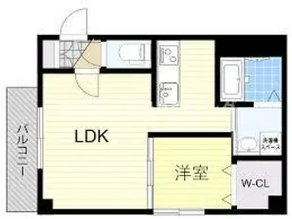 フェリオ江坂(1LDK/2階)の間取り写真