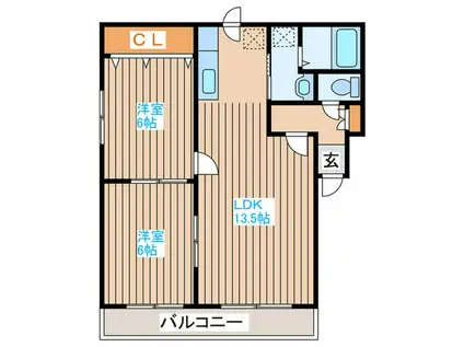 グランメール本郷通12(2LDK/4階)の間取り写真
